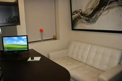The consultation lounge at Artistry Smile Center in Columbus